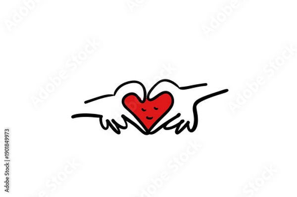 Obraz ハート　手　感謝