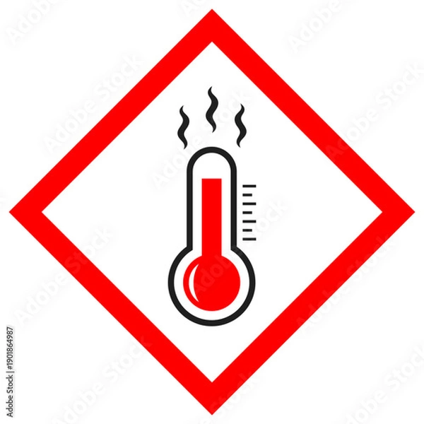 Obraz Overheat vector hazard sign