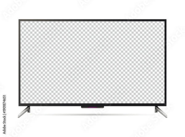 Fototapeta Modern flat screen television with blank empty screen