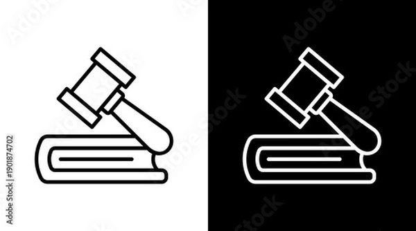 Obraz Judgment White Icon Set Vector 