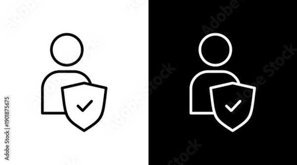 Obraz Privacy Policy White Icon Set Vector 