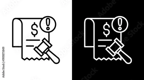 Obraz Retribution  White Icon Set Vector 