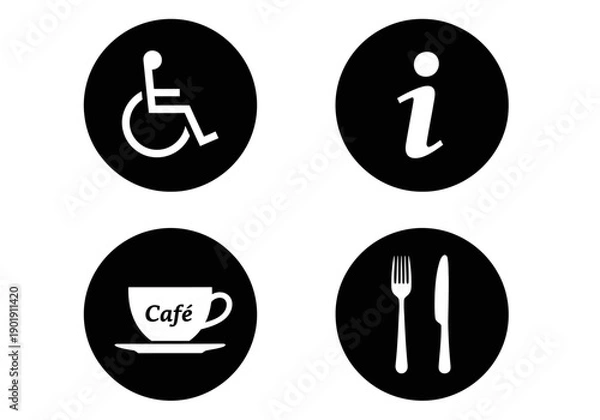 Obraz set sign icons for accessibility and services