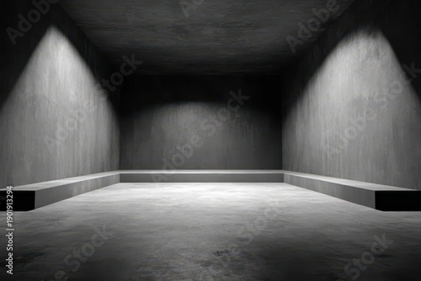 Obraz Calm grayscale stage set: empty performance area in neutral tones