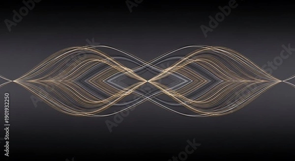 Obraz Abstract Light Waves on Dark Background - Modern Design Element.
