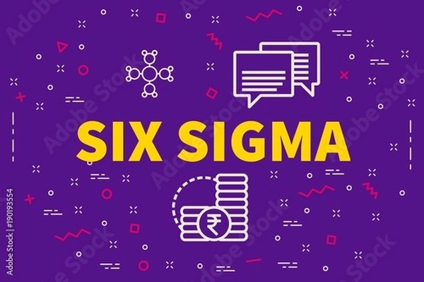 Obraz Conceptual business illustration with the words six sigma