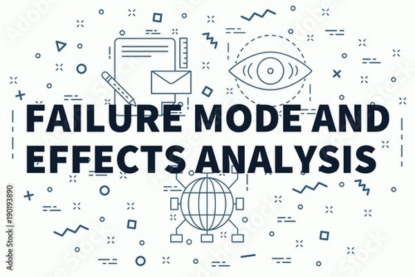 Fototapeta Conceptual business illustration with the words failure mode and effects analysis