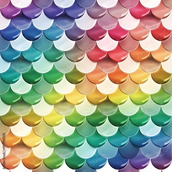 Fototapeta “Rainbow Gradient Scale Pattern – Repeating Semi-Circular Textured Design Stock Image”
