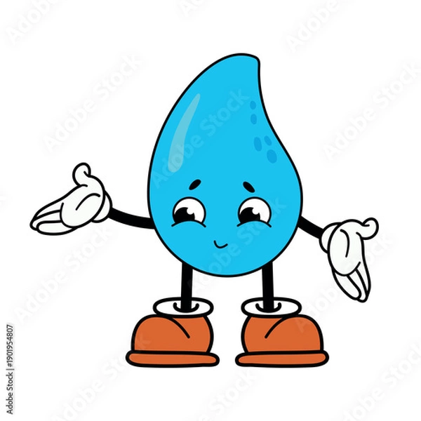 Obraz Cartoon Water Drop Character