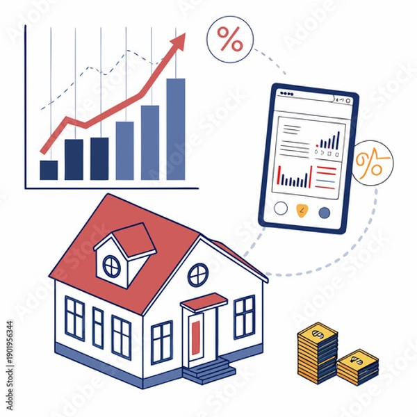 Obraz business graph and chart