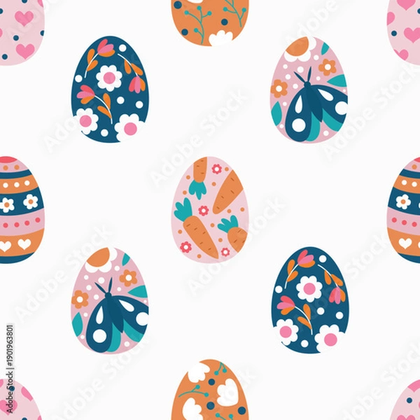 Obraz Easter Eggs Pattern Design. Design for fabric, textiles, wallpaper, packaging	