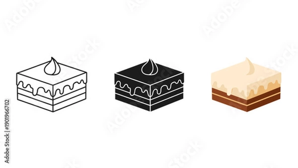 Fototapeta Three different decorated cakes side by side Vector