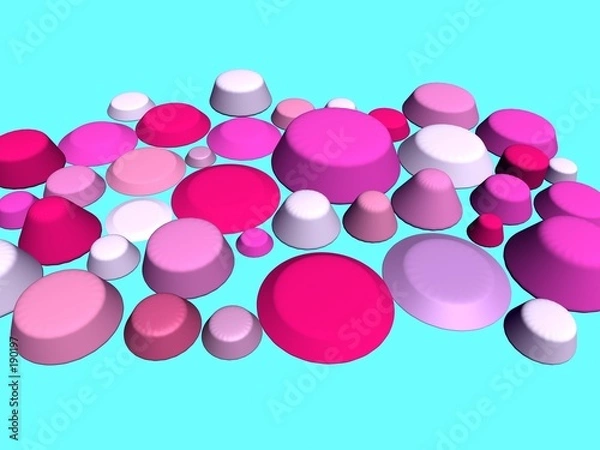 Fototapeta 3d-pink buttons on blue