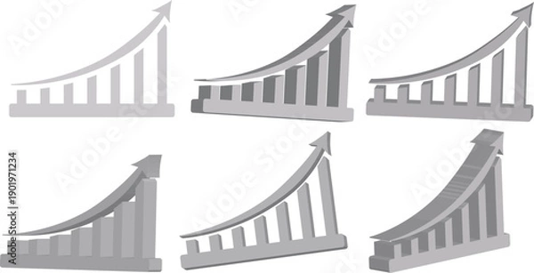 Obraz upward 3d icon eps