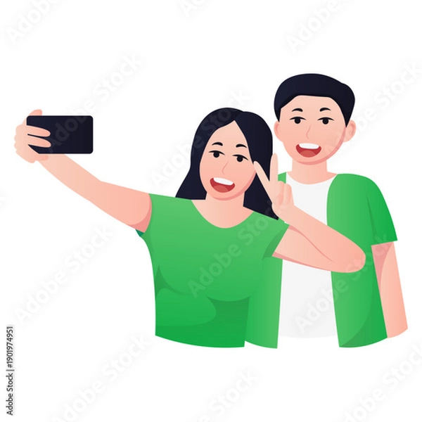 Obraz Taking Selfie Illustration