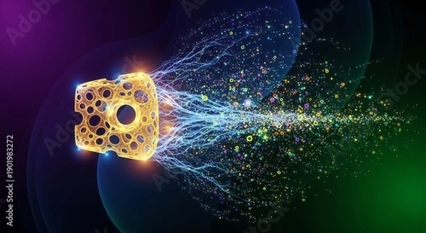 Obraz Abstract Quantum Particle Emission