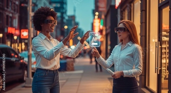 Obraz Augmented reality in urban exploration