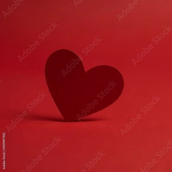 Obraz A striking red heart shape against a vibrant red gradient background