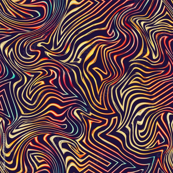 Obraz Fire Flow Liquid Lines Seamless pattern