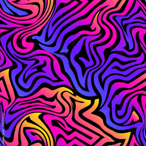 Obraz Neon Pink Zebra Liquid Seamless pattern