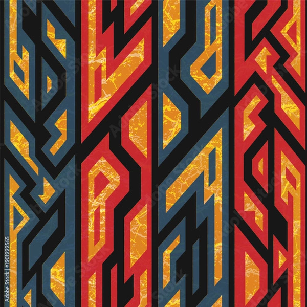 Obraz Golden Tech Stripe Geometry Seamless pattern