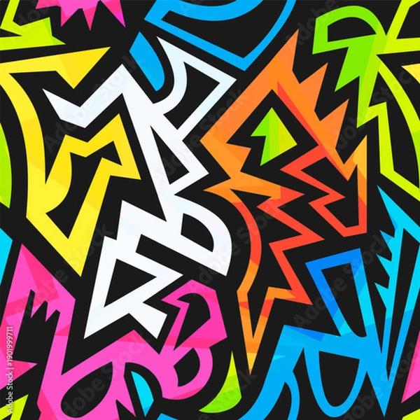 Obraz Neon Acid Street Art Seamless pattern