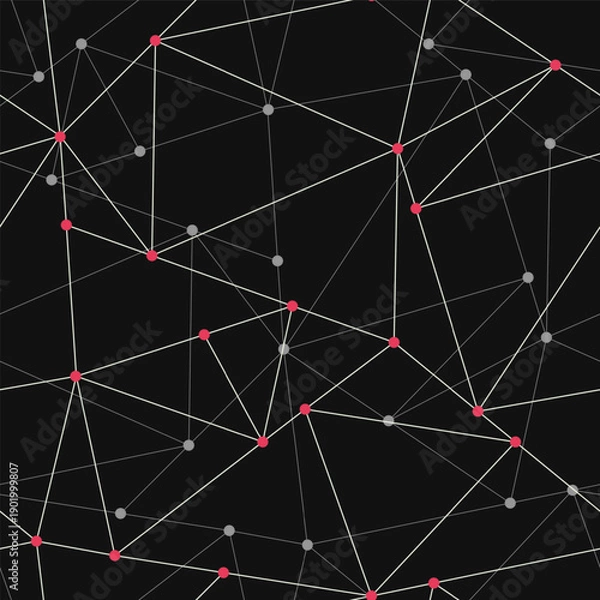 Obraz Dark Cyber Network Seamless pattern