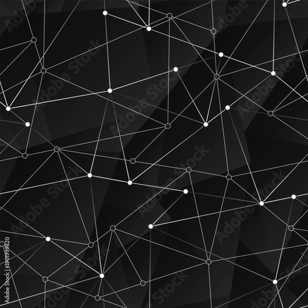 Obraz Low Poly Geometric Mesh Seamless pattern