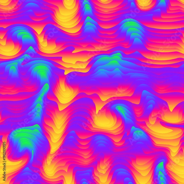 Obraz Vibrant Rainbow Topographic Seamless pattern