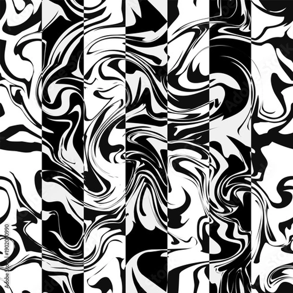 Obraz Monochrome Vertical Liquid Zebra Seamless pattern