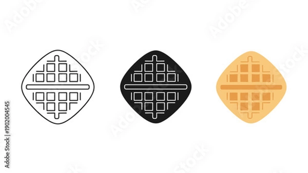Fototapeta Three variations of a waffle pattern design Vector