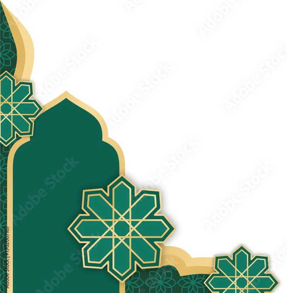 Fototapeta Mosque Islamic Frame Corner