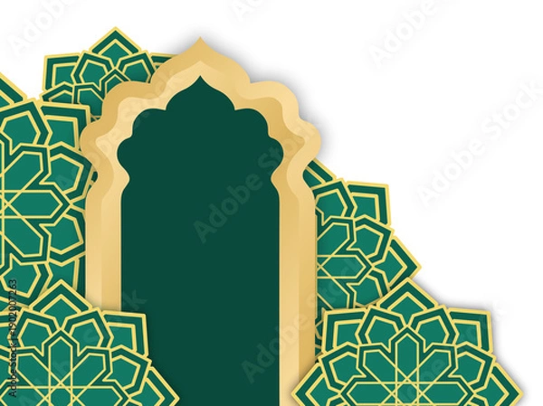Fototapeta Mosque Islamic Frame Corner