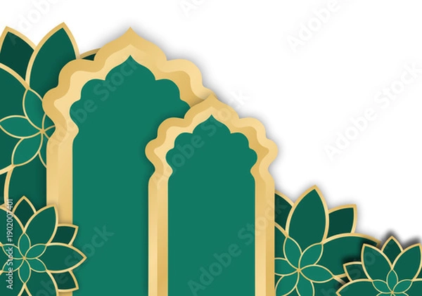 Fototapeta Mosque Islamic Frame Corner