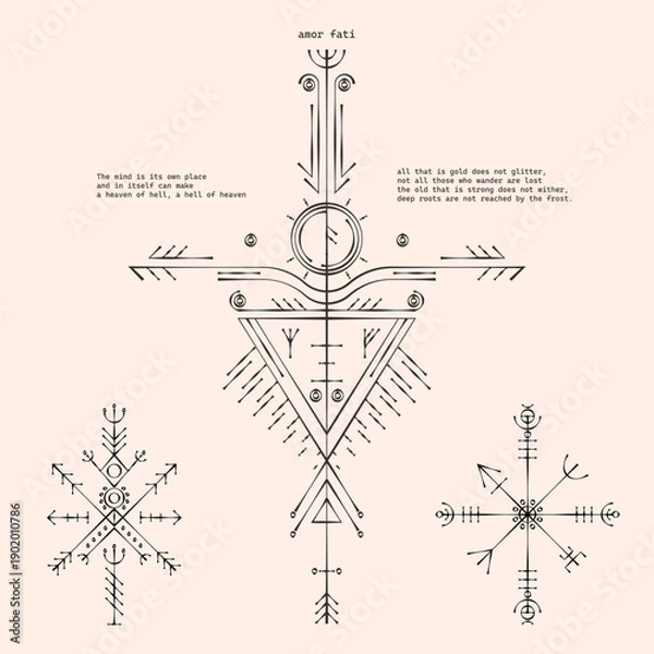 Obraz Modern Alchemic Sigils & Quotes