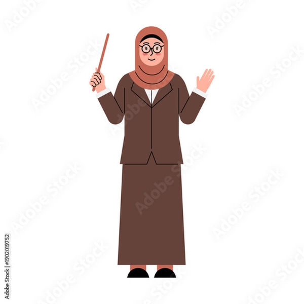 Obraz Teacher Holding Pointer Up