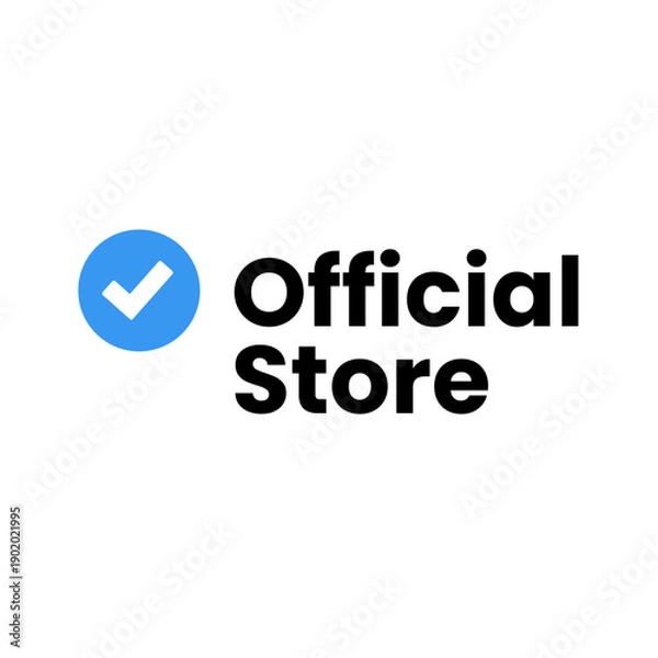 Obraz Text And Checkmark Official Store Logo