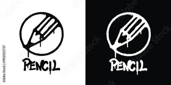 Obraz Graffiti pencil logo vector design
