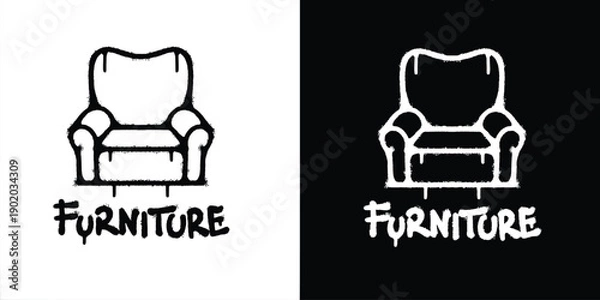 Obraz Graffiti Chair logo vector design