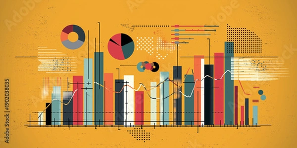 Obraz Abstract Data Visualization Graphs