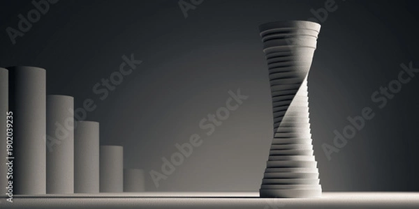 Obraz Abstract twisted column sculpture