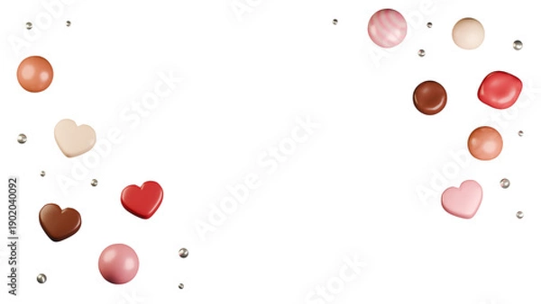Obraz 3Dのバレンタインデーチョコレート背景⭐︎png