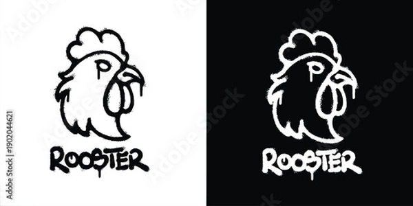 Obraz Graffiti chicken logo vector design