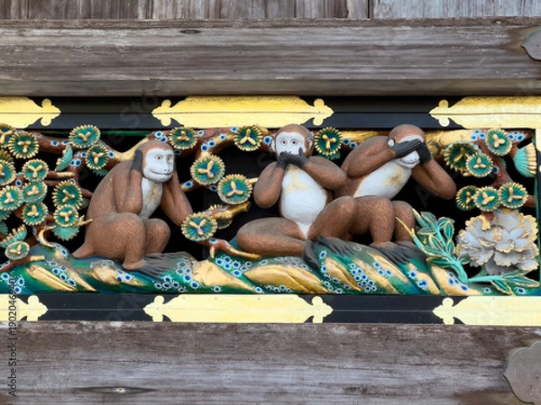 Obraz 日本周遊　日光東照宮のサル