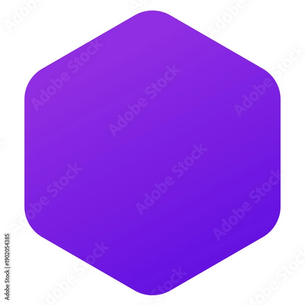 Fototapeta Purple Rounded Hexagon Badge