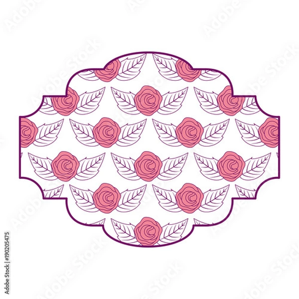 Fototapeta decorative label flowers pattern delicate seamless leaves vector illustration pink image