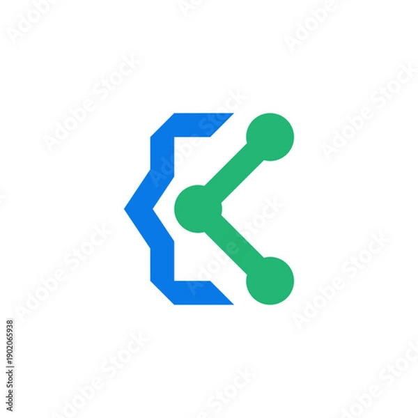Obraz Modern letter K tech logo