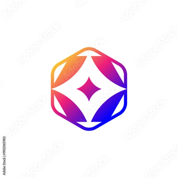 Obraz Modern simple star hexagon logo