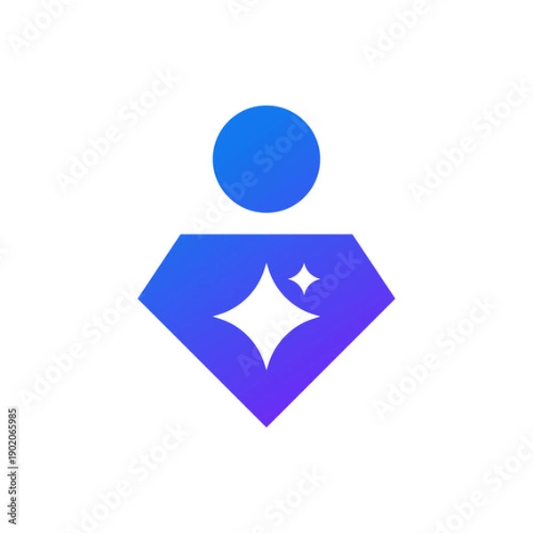 Obraz Modern simple star people logo