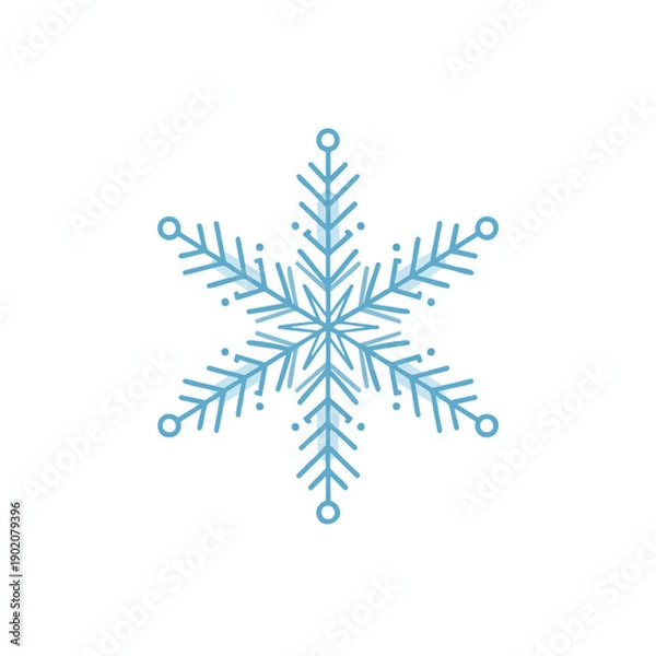 Fototapeta Delicate Blue Snowflake Icon
